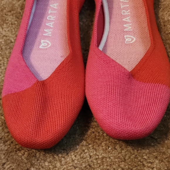 Rothy's X Marta Ferri Flats Flame Azalea Colorblock Especial Edition Retired - Picture 2 of 15